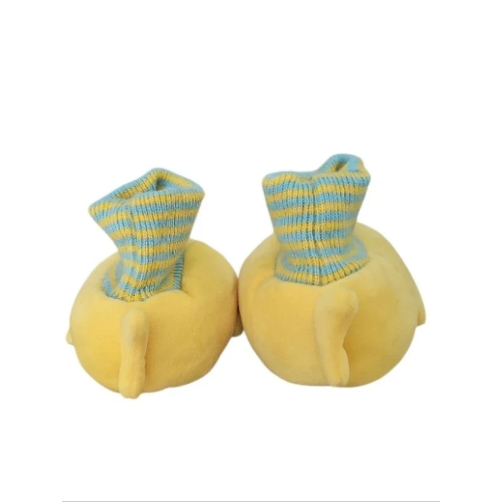 Baby Shark Plush Slippers Kids 5 6 Yellow Character House Shoes Non Slip Cozy